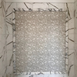 Calacatta Marble Mosaic Accent Panel Bath Wall