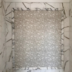 Calacatta Marble Mosaic Accent Panel Bath Wall
