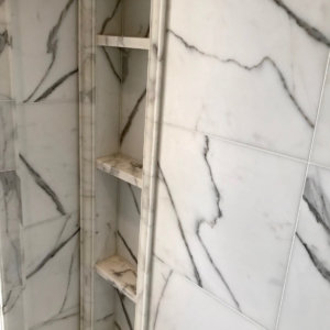Custom marble shower niche