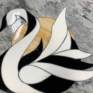 custom marble and onyx swan